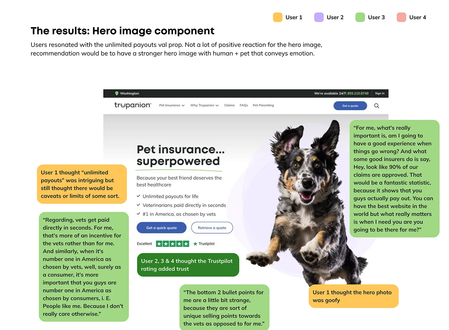 screenshot of user test