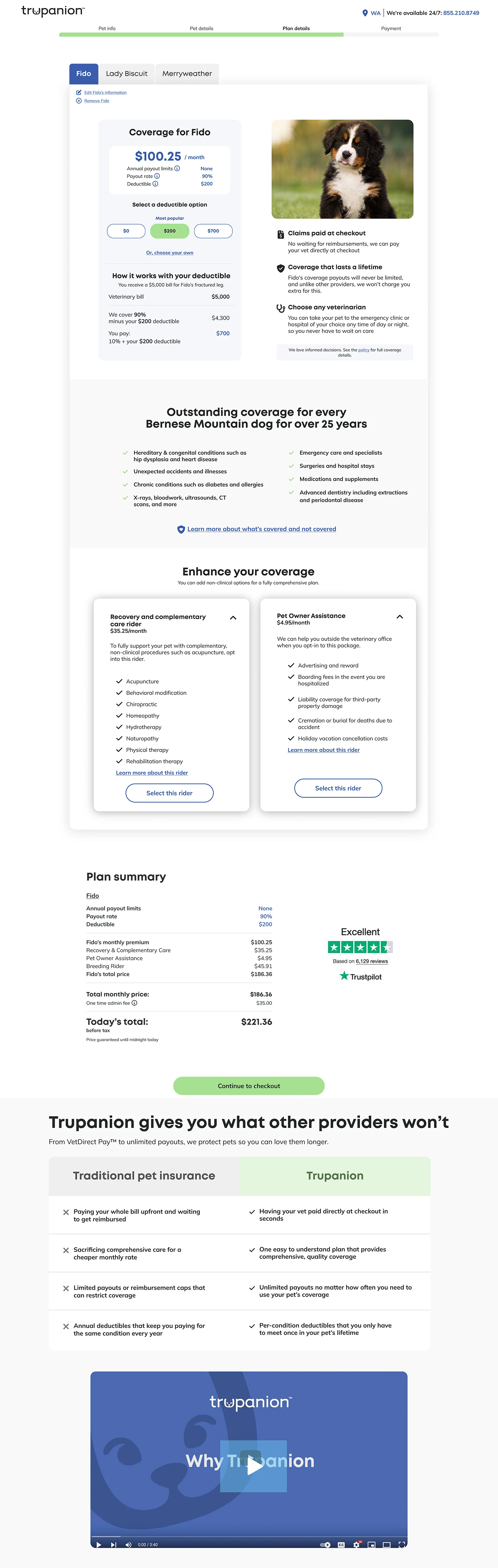 Final version of the pick a price page, desktop