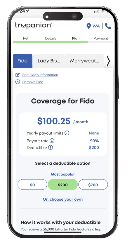 Final version of the mobile version of the pick a price page